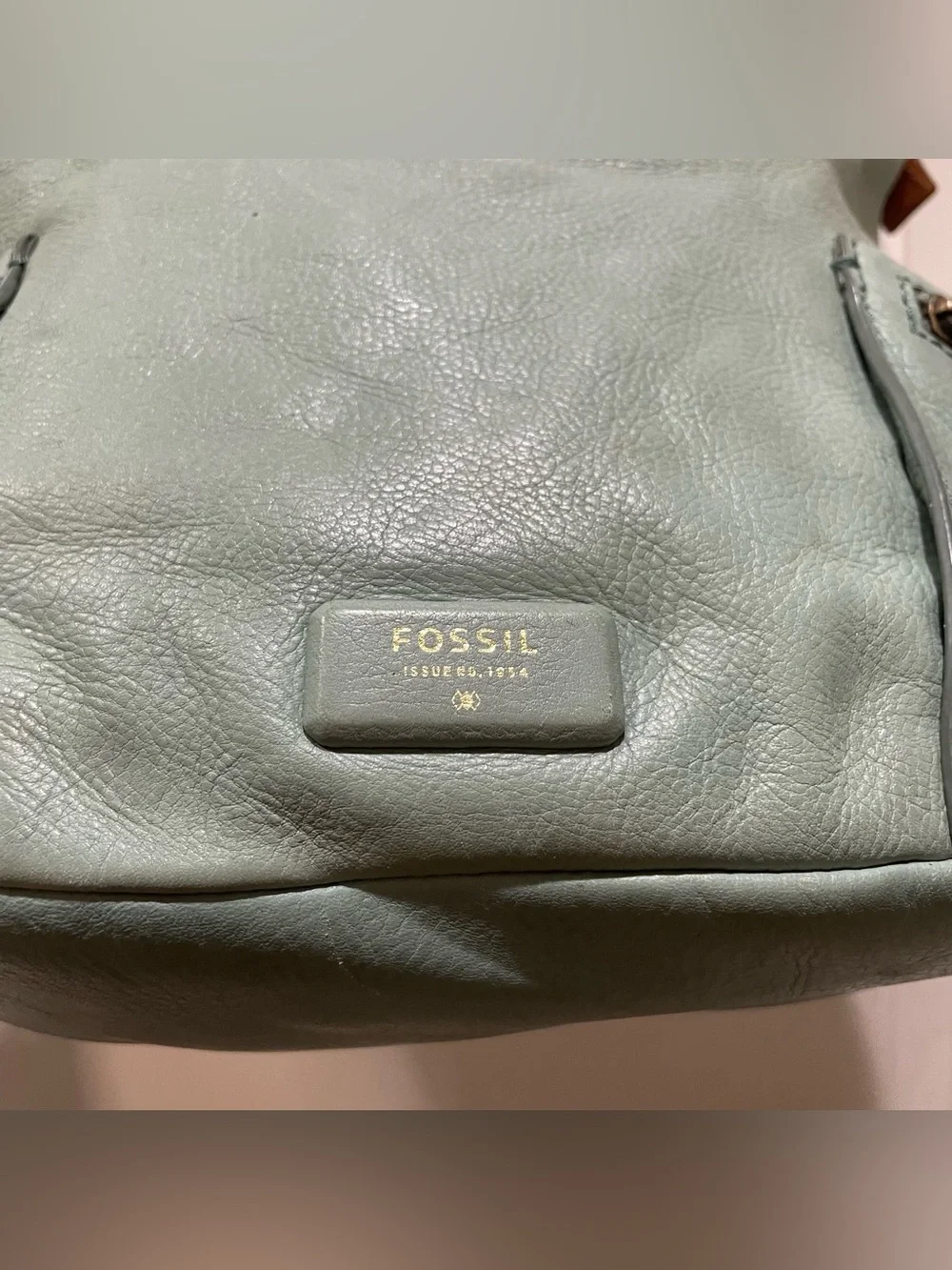 Fossil Leather Sea Green Mint Crossbody Shoulder Bag Boho Tahoe Indie Resortwear